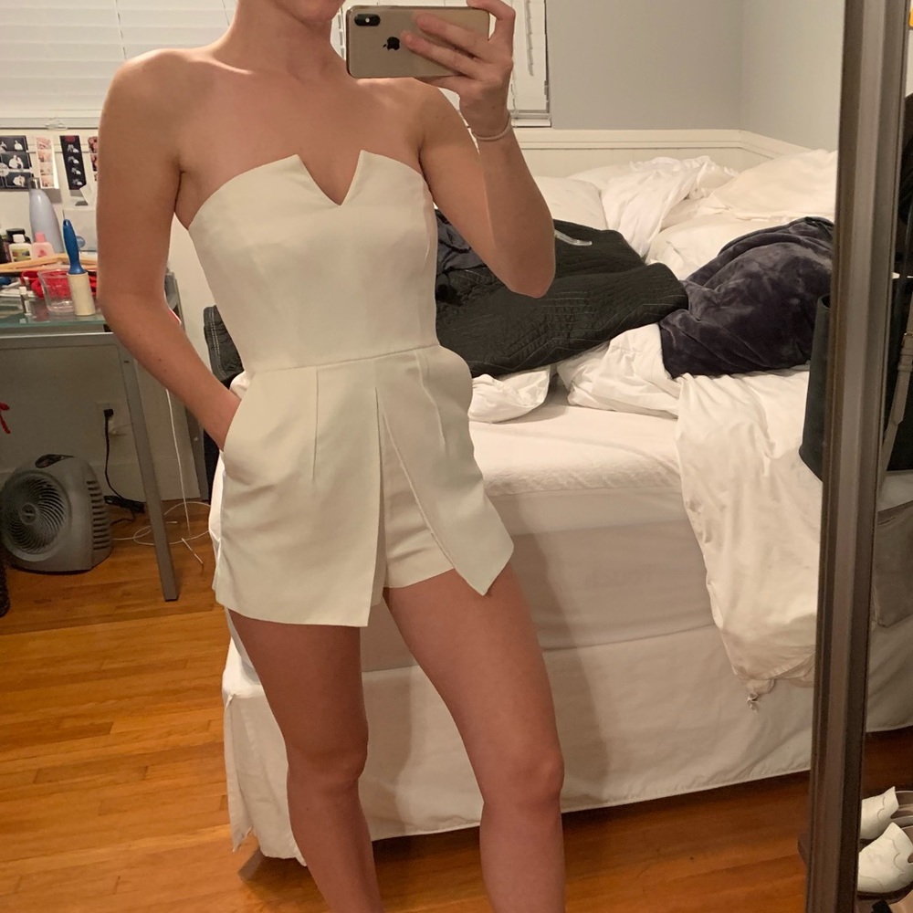 Size 4 White Topshop Romper